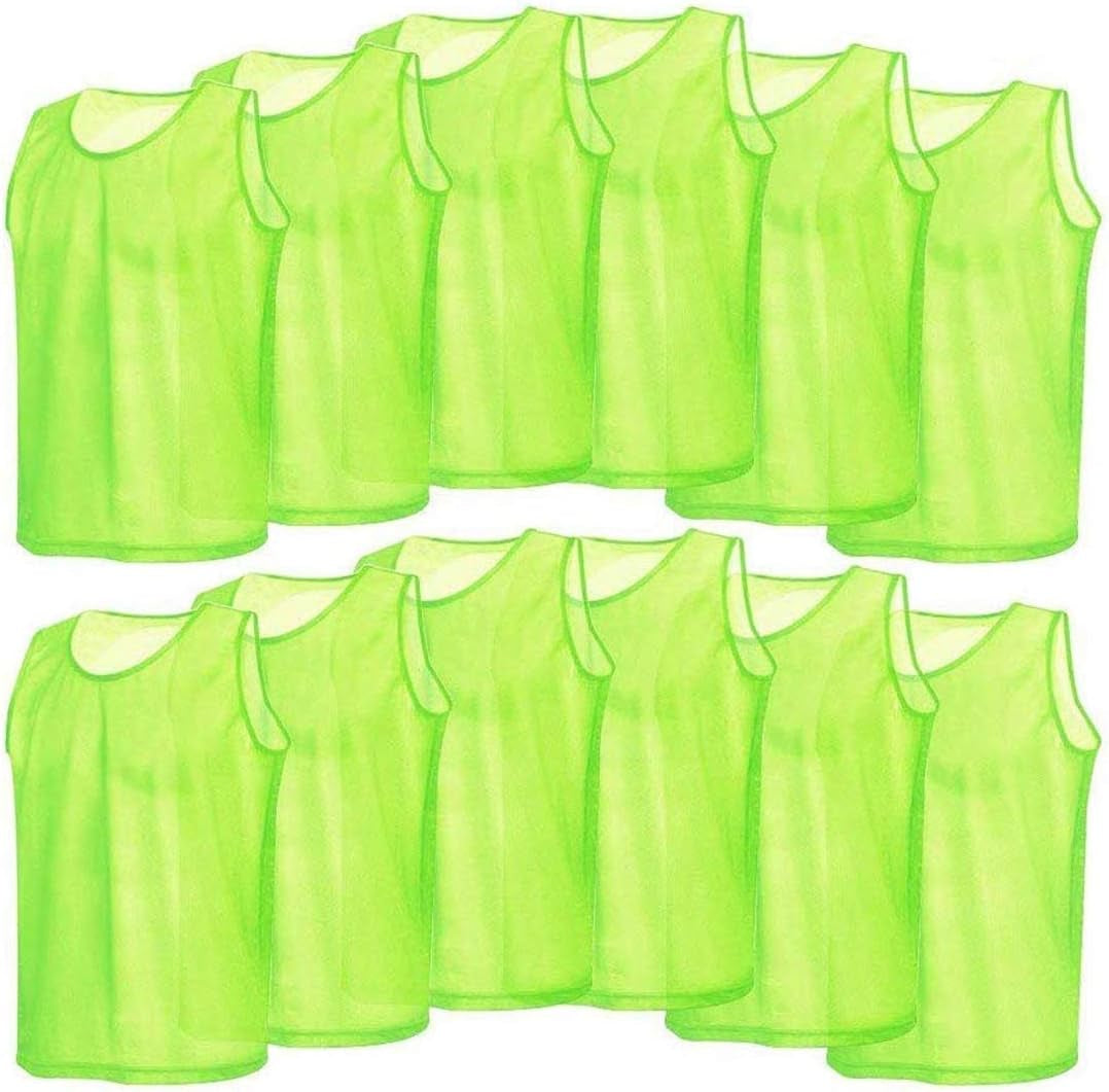 Child Soccer Training Vests Scrimmage Jerseys Bibs Pinnies for Team Games Field Hockey Practices - 12Pack