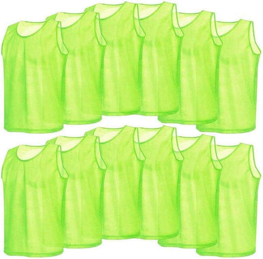 Child Soccer Training Vests Scrimmage Jerseys Bibs Pinnies for Team Games Field Hockey Practices - 12Pack