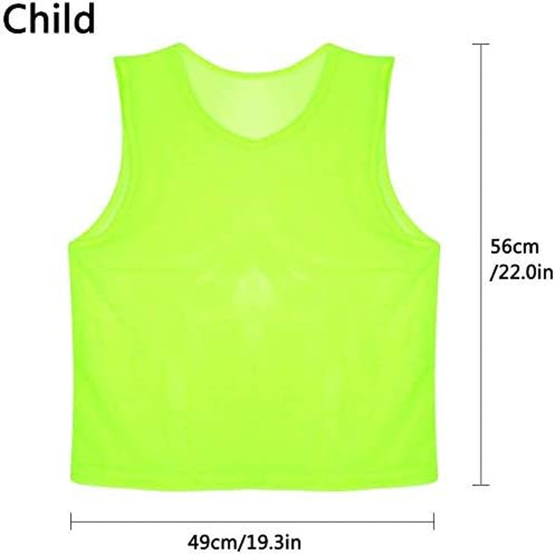 Child Soccer Training Vests Scrimmage Jerseys Bibs Pinnies for Team Games Field Hockey Practices - 12Pack