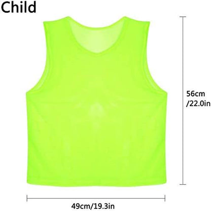 Child Soccer Training Vests Scrimmage Jerseys Bibs Pinnies for Team Games Field Hockey Practices - 12Pack