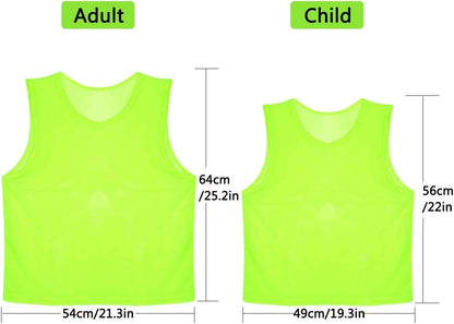 Child Soccer Training Vests Scrimmage Jerseys Bibs Pinnies for Team Games Field Hockey Practices - 12Pack