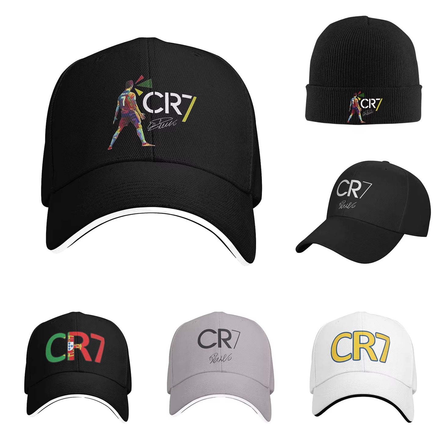 CR7 Ronaldo Signature Adjustable Hat - Unisex Fashion Baseball Cap for Autumn and Sun Protection
