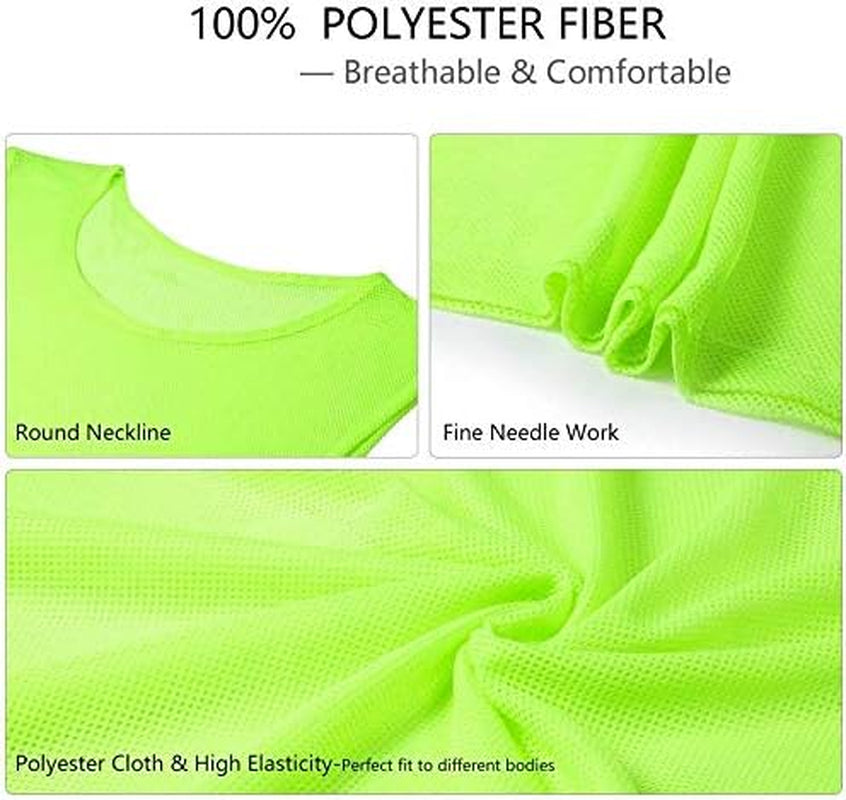 Child Soccer Training Vests Scrimmage Jerseys Bibs Pinnies for Team Games Field Hockey Practices - 12Pack